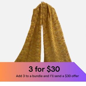 Lacy Hand knitted scarf.